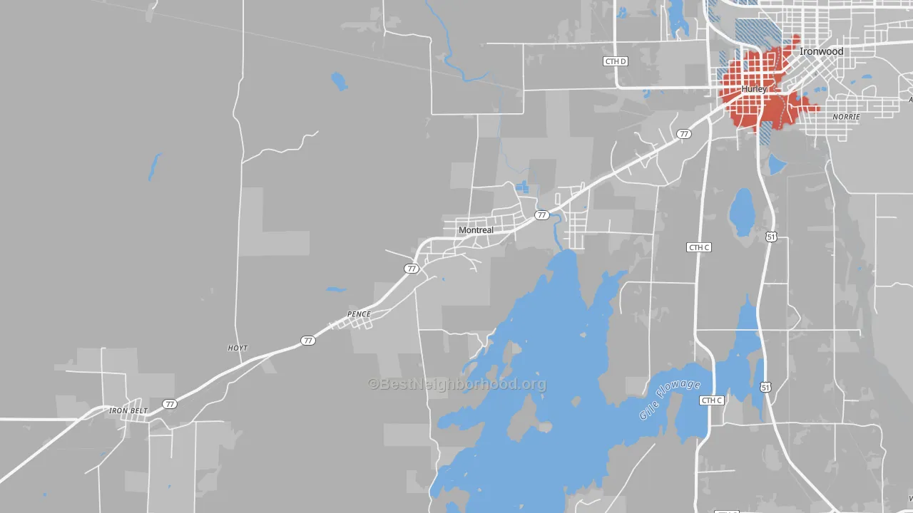 Transit Grade map of 54550, WI