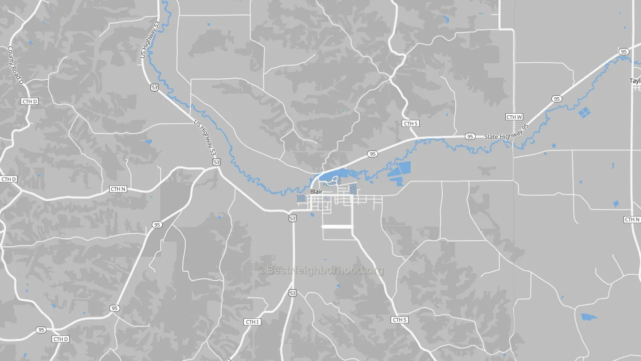 Transit Grade map of 54616, WI