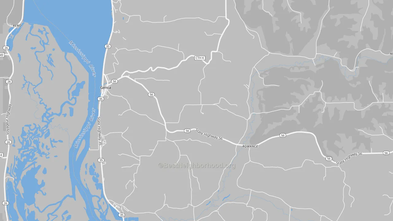 Transit Grade map of 54632, WI