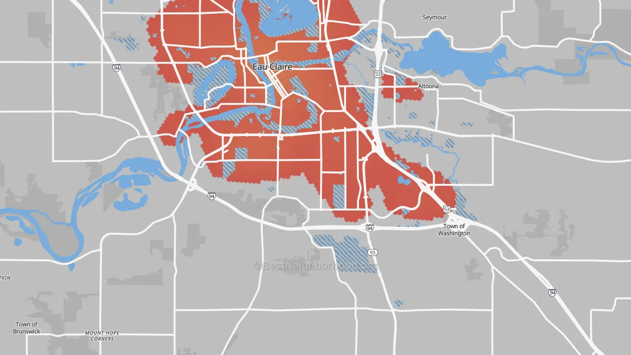Transit Grade map of 54701, WI