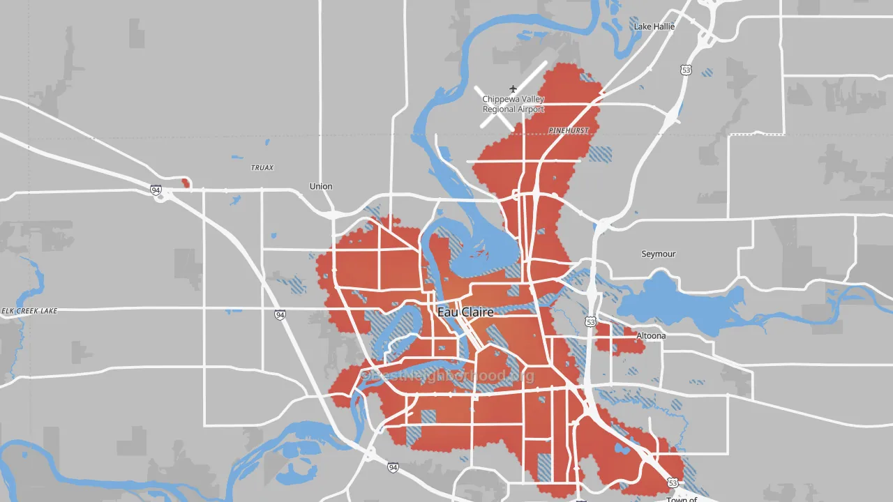 Transit Grade map of 54703, WI