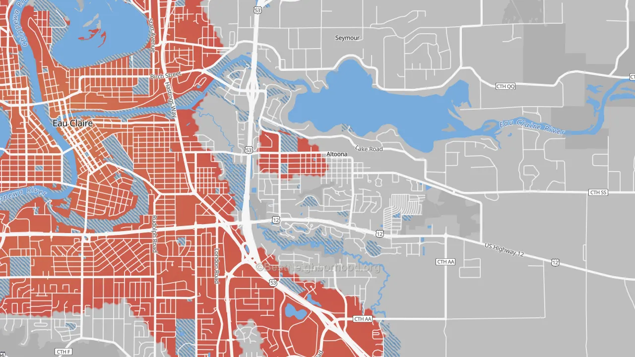 Transit Grade map of 54720, WI