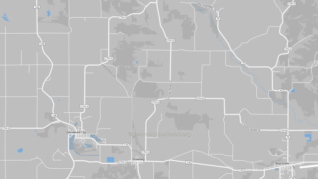 Transit Grade map of 54734, WI
