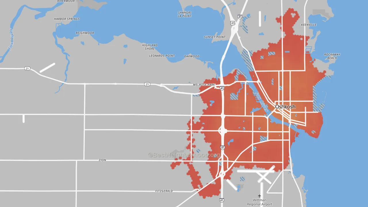 Transit Grade map of 54904, WI
