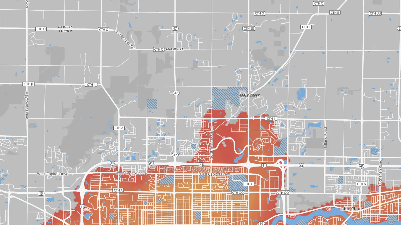 Transit Grade map of 54913, WI