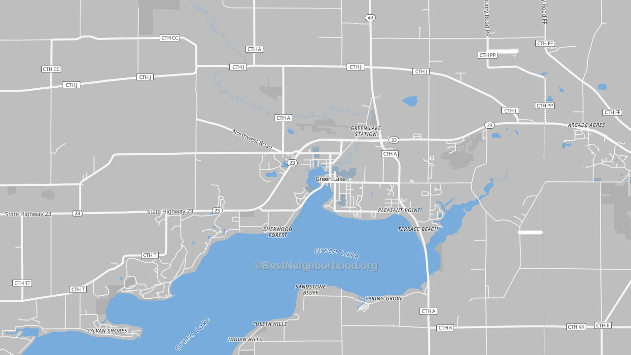 Transit Grade map of 54941, WI