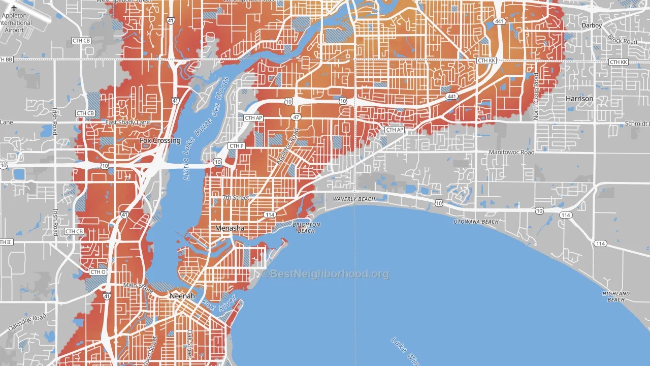 Transit Grade map of 54952, WI