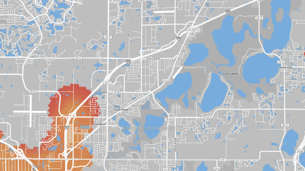 Transit Grade map of 55014, MN