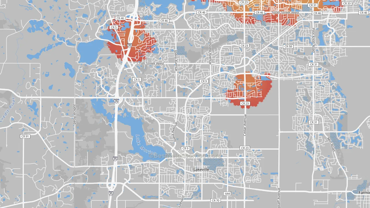 Transit Grade map of 55044, MN