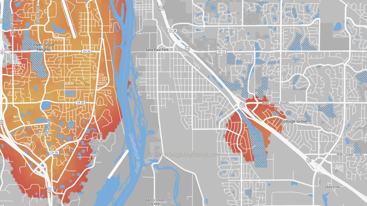 Transit Grade map of 55071, MN