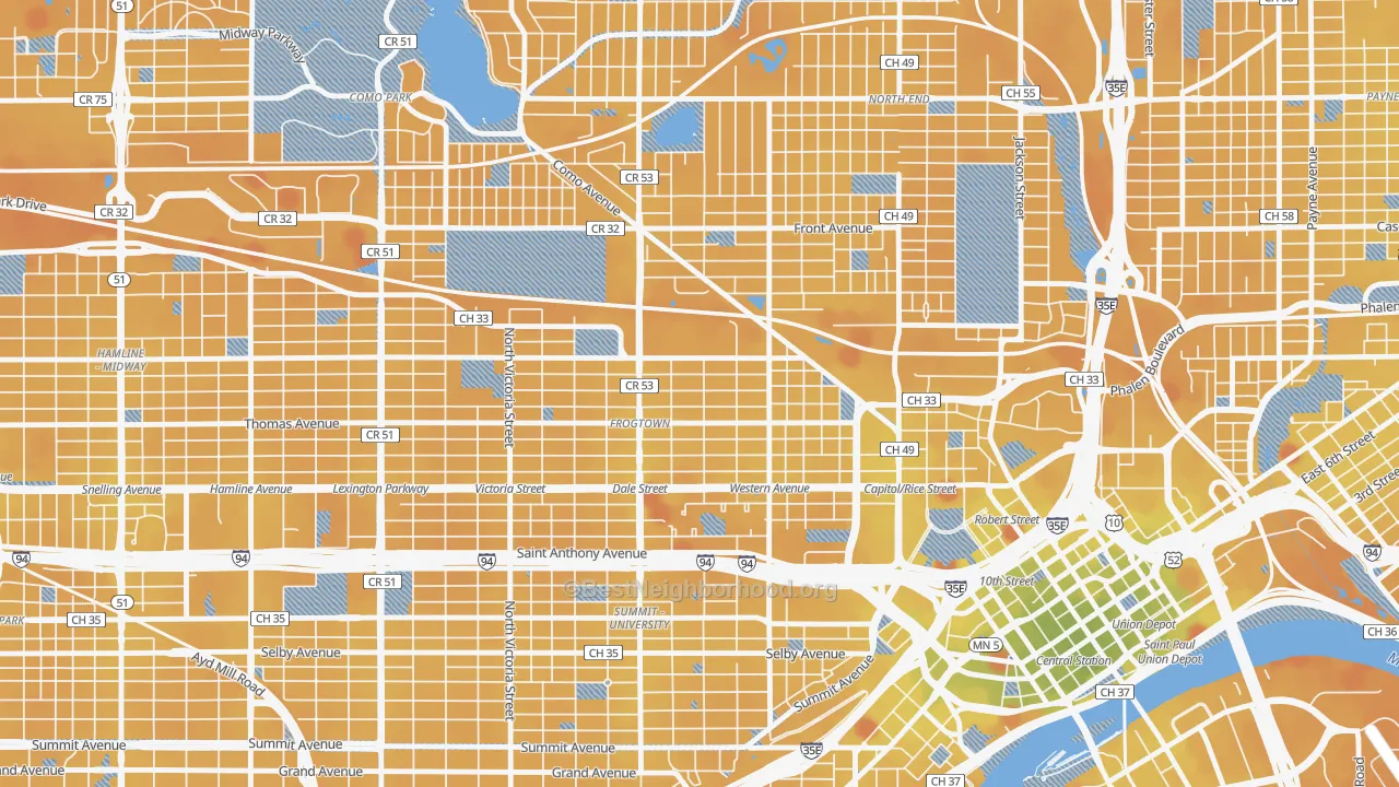 Transit Grade map of 55103, MN