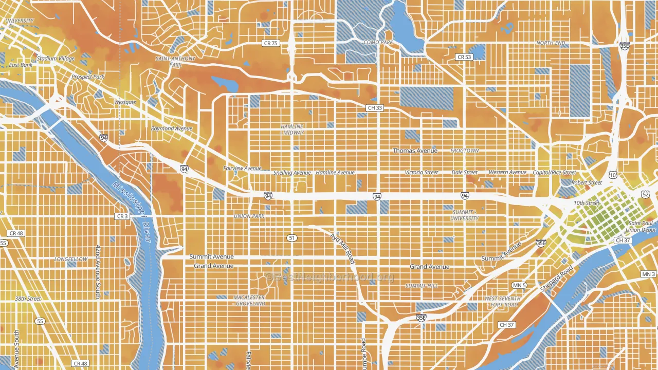 Transit Grade map of 55104, MN