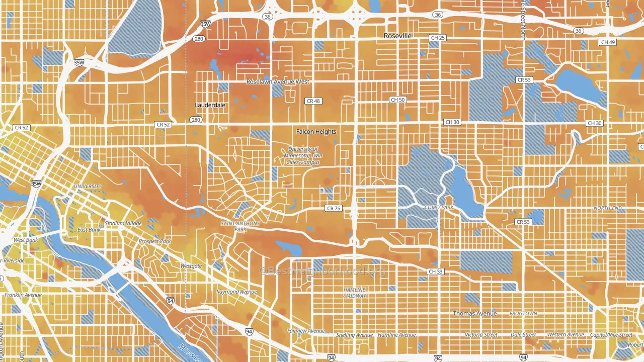 Transit Grade map of 55108, MN