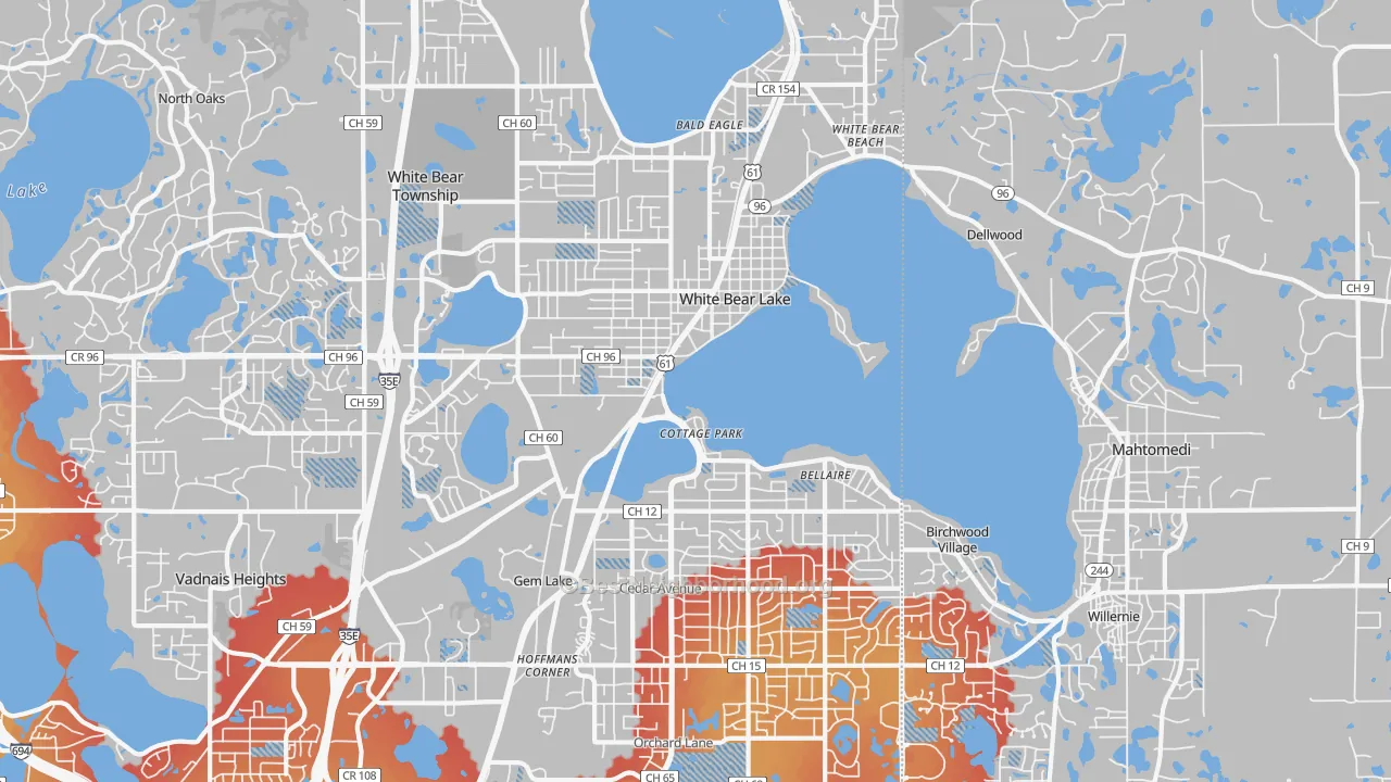 Transit Grade map of 55110, MN