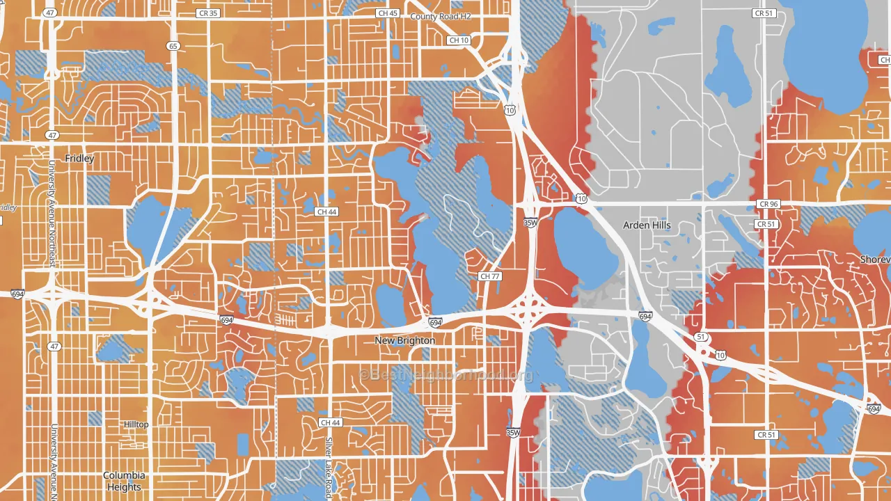 Transit Grade map of 55112, MN