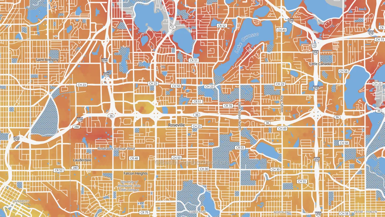 Transit Grade map of 55113, MN