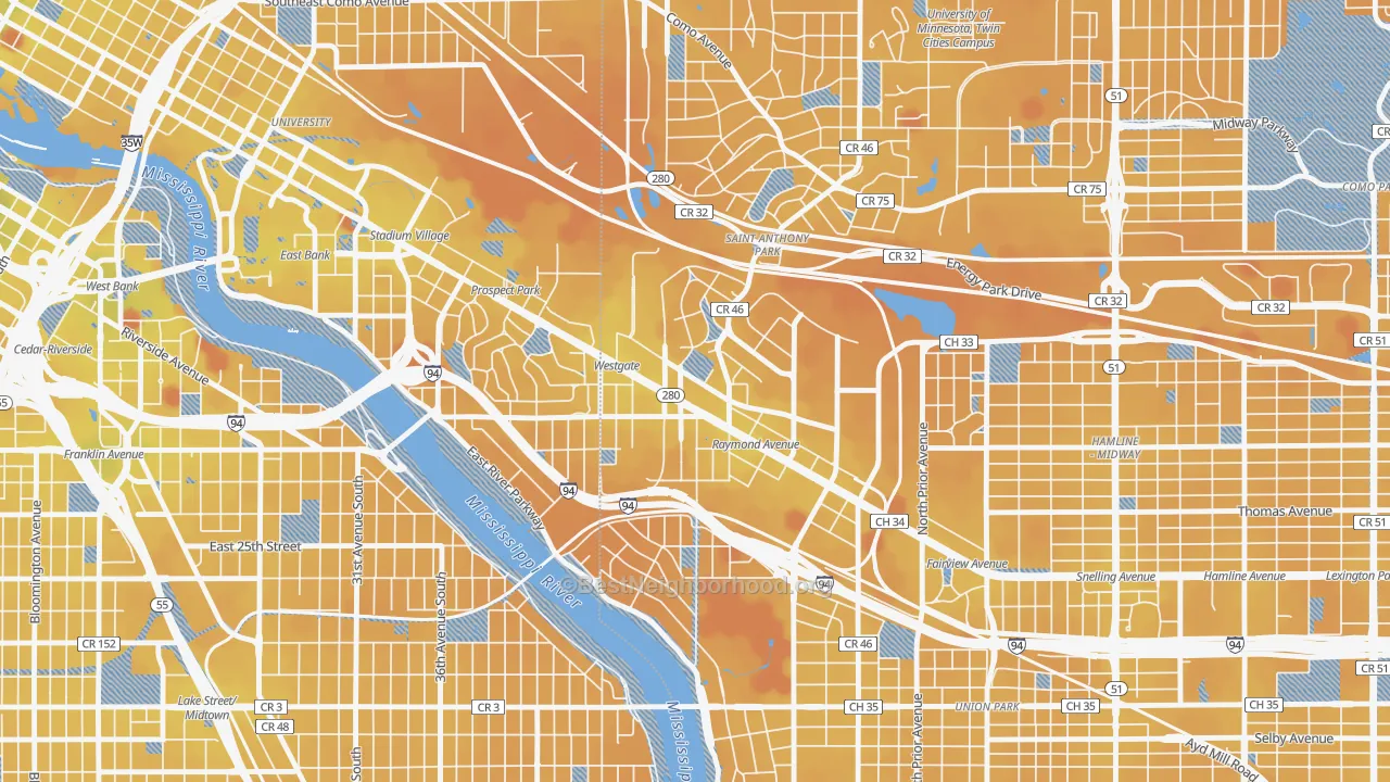 Transit Grade map of 55114, MN