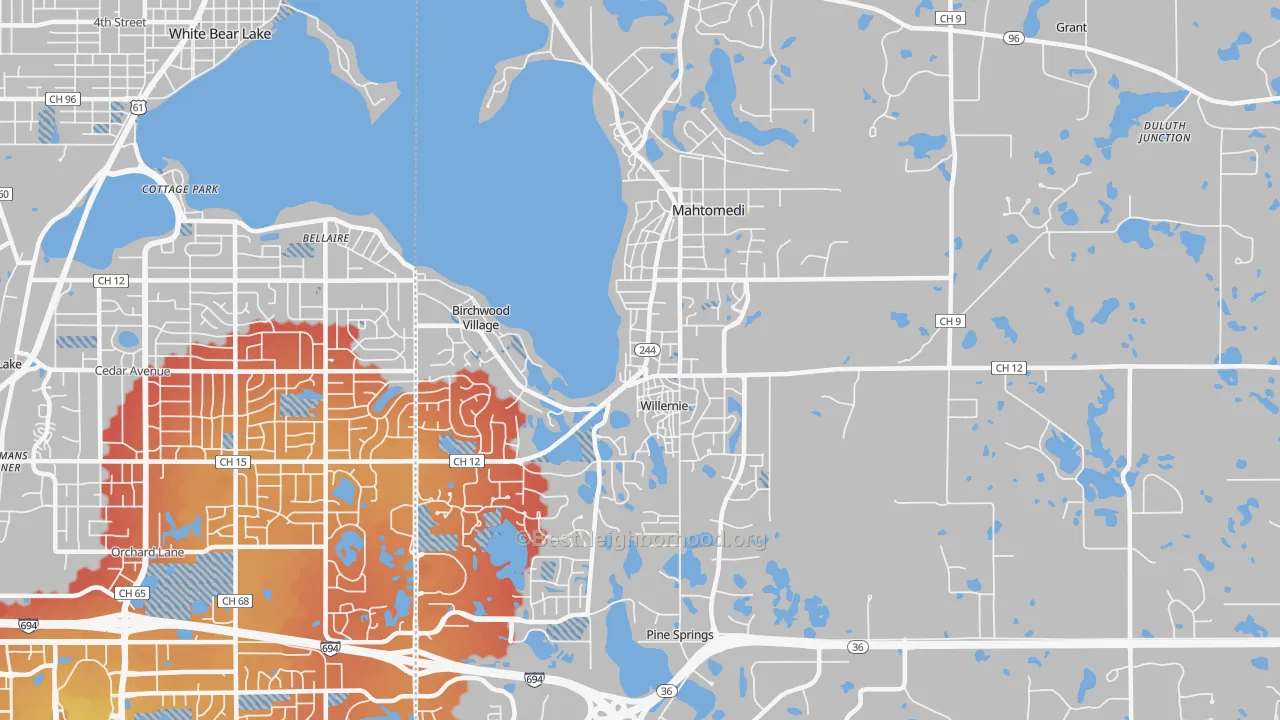 Transit Grade map of 55115, MN
