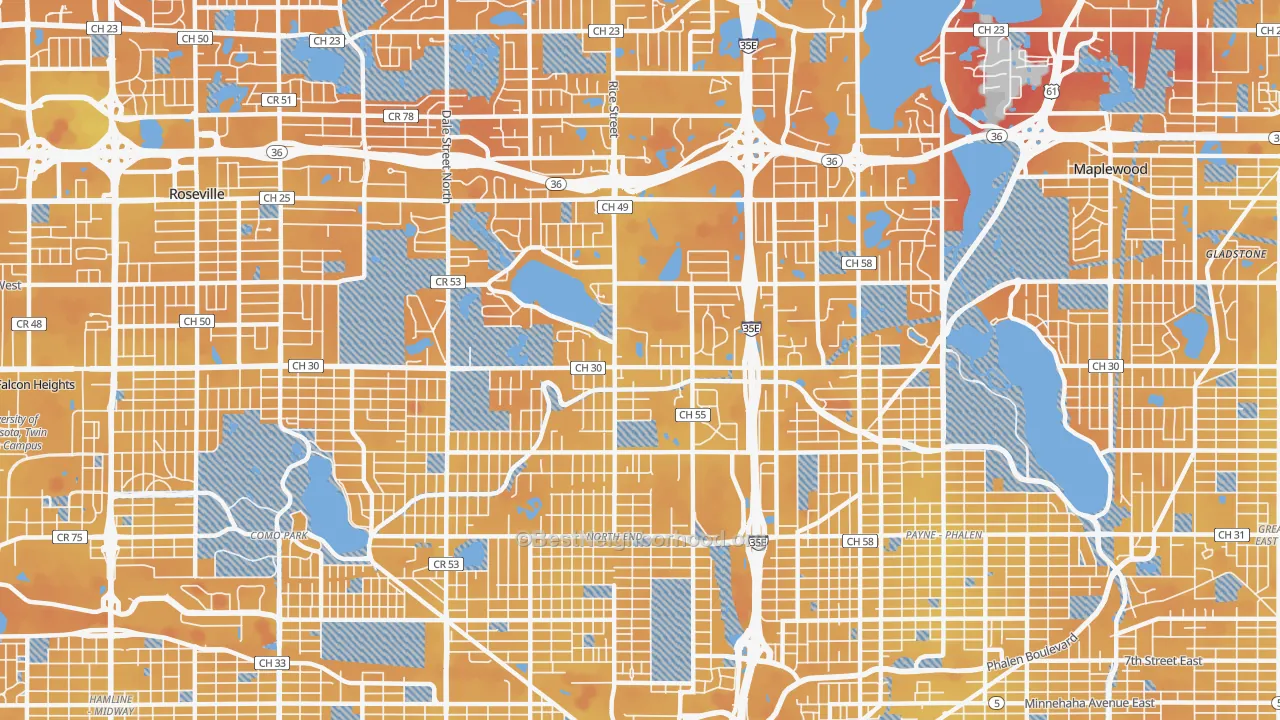Transit Grade map of 55117, MN