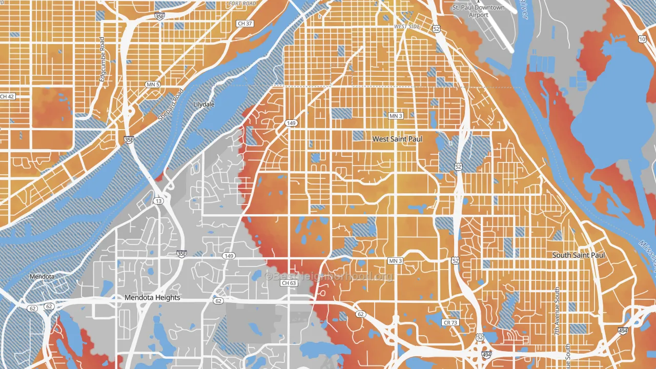 Transit Grade map of 55118, MN