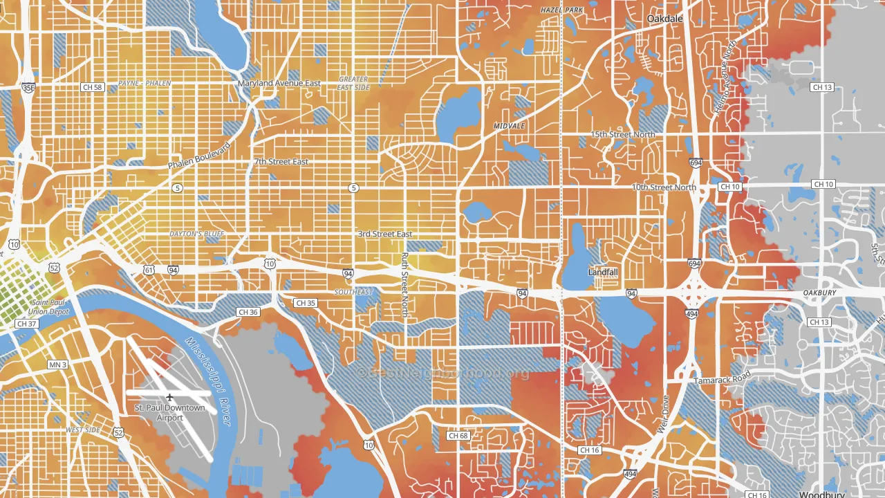 Transit Grade map of 55119, MN