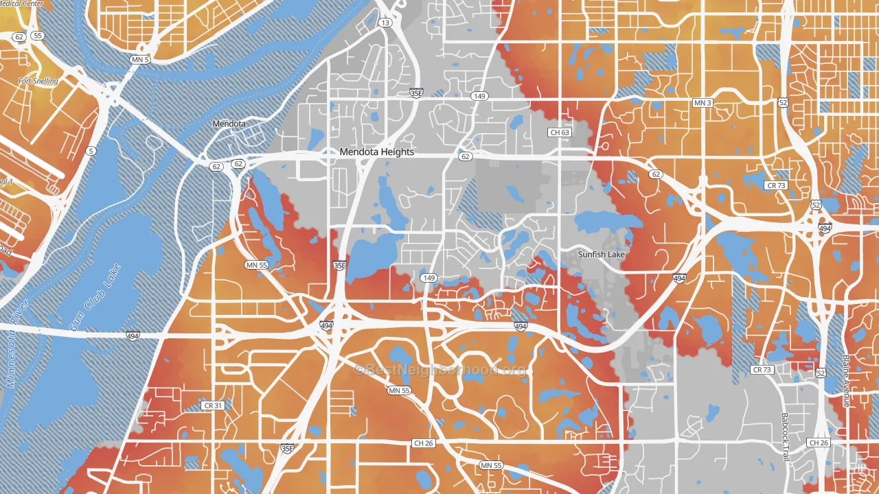 Transit Grade map of 55120, MN