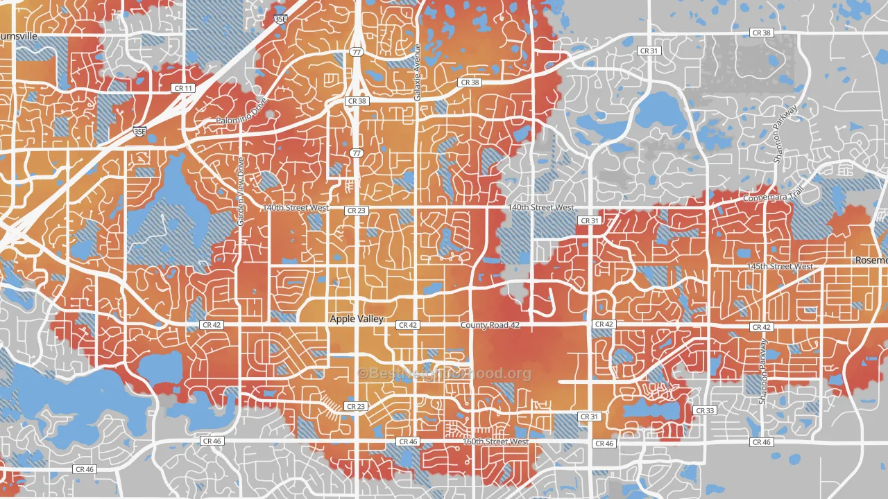 Transit Grade map of 55124, MN