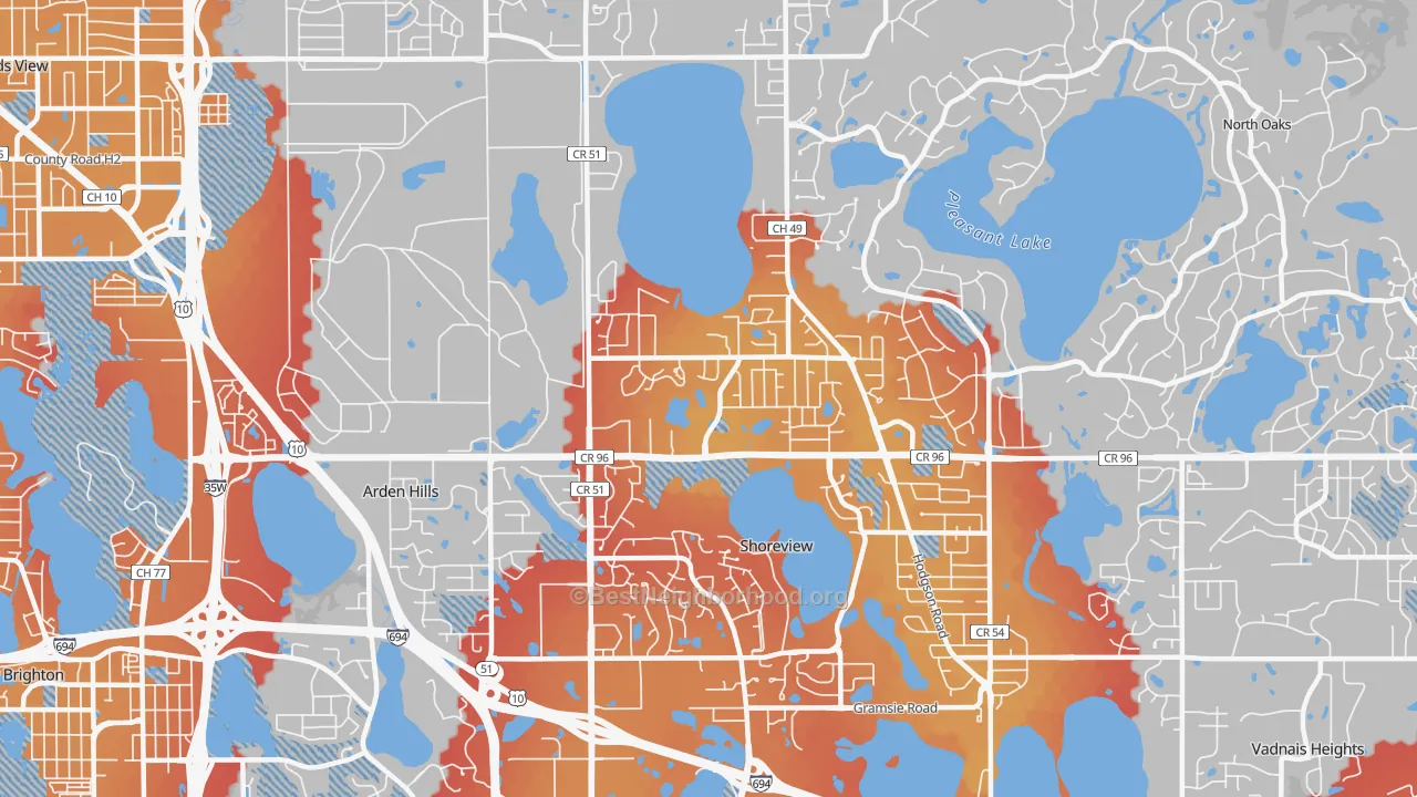 Transit Grade map of 55126, MN