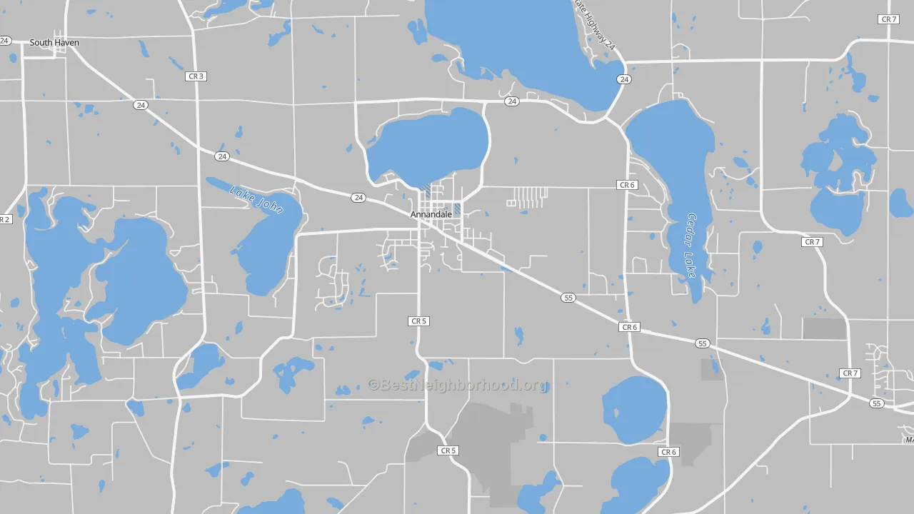 Transit Grade map of 55302, MN