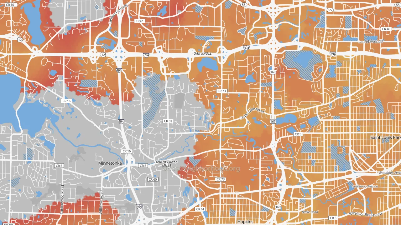 Transit Grade map of 55305, MN
