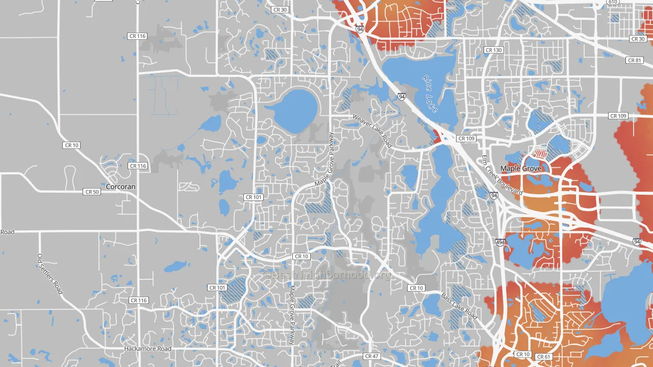 Transit Grade map of 55311, MN