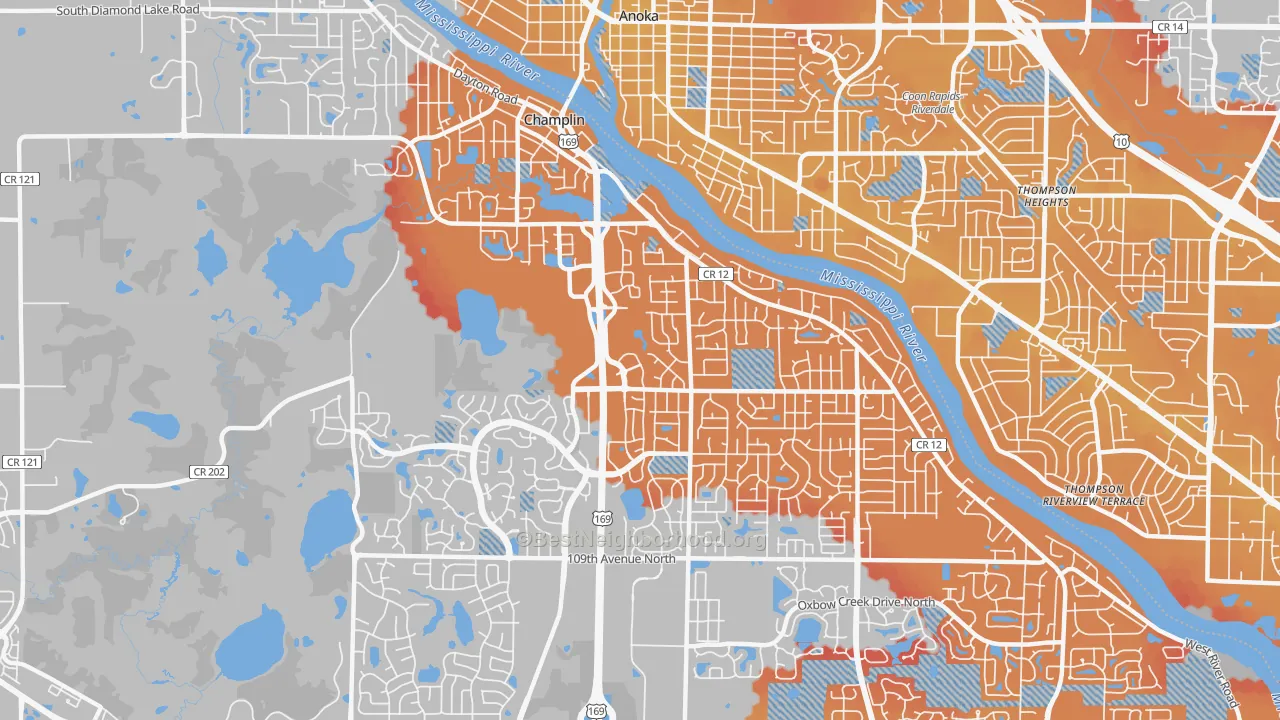 Transit Grade map of 55316, MN