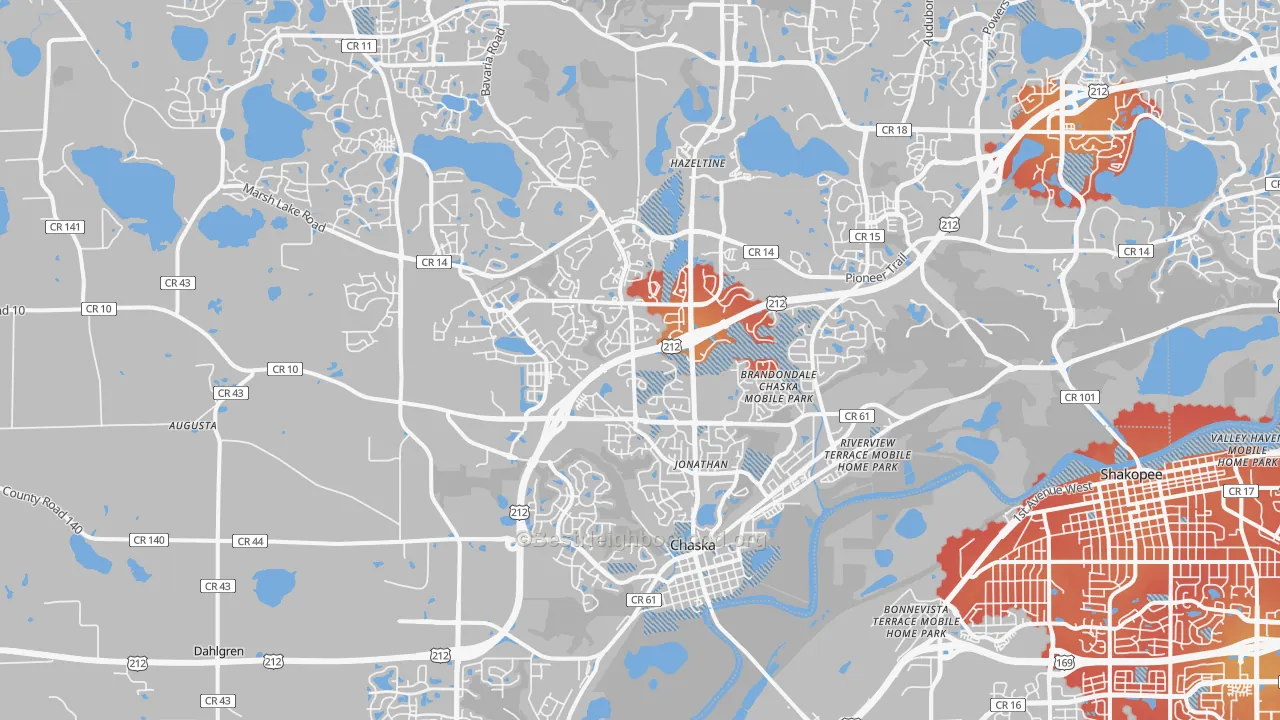 Transit Grade map of 55318, MN