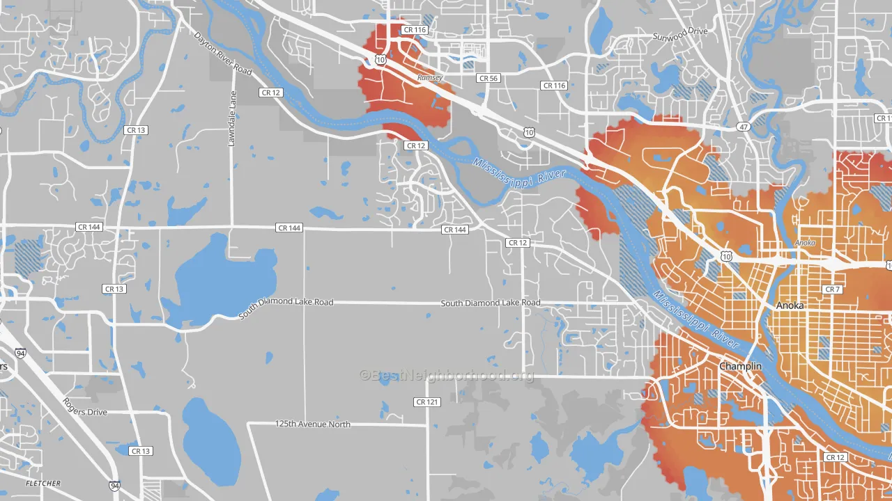 Transit Grade map of 55327, MN