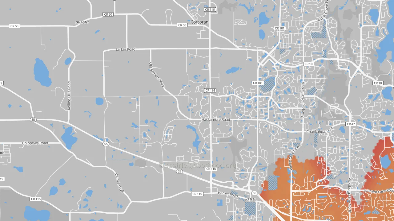 Transit Grade map of 55340, MN