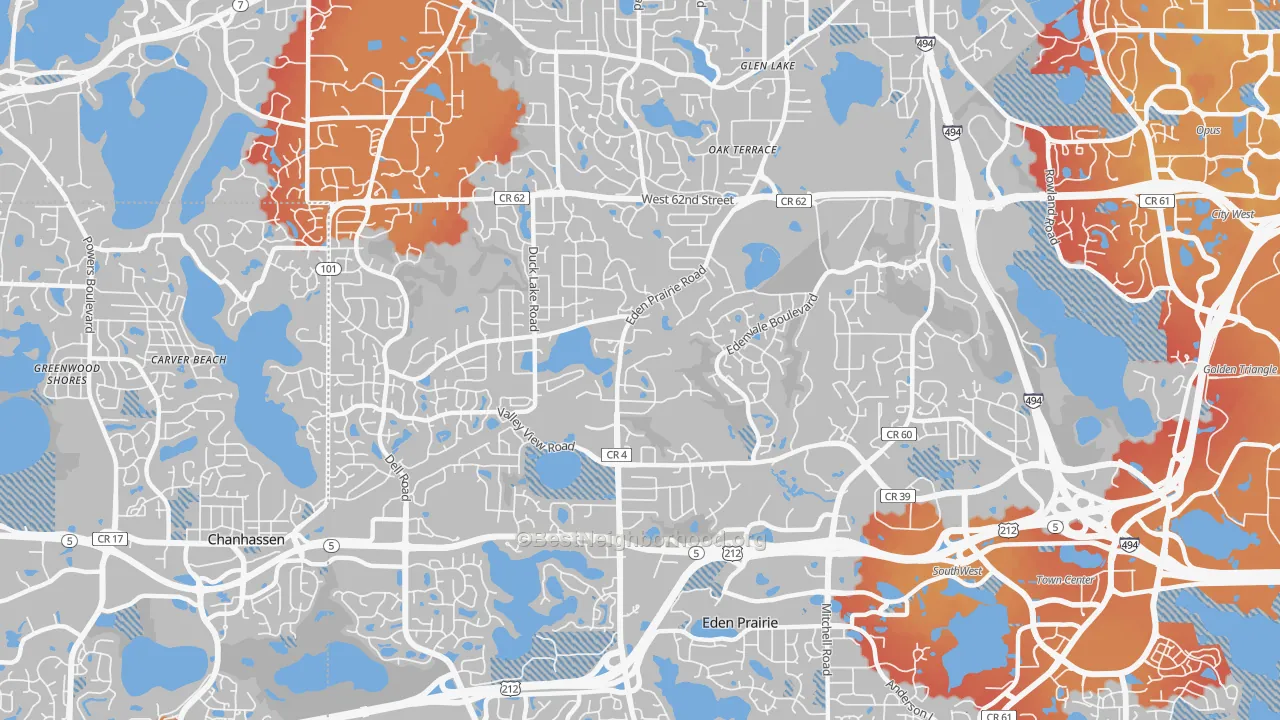 Transit Grade map of 55346, MN