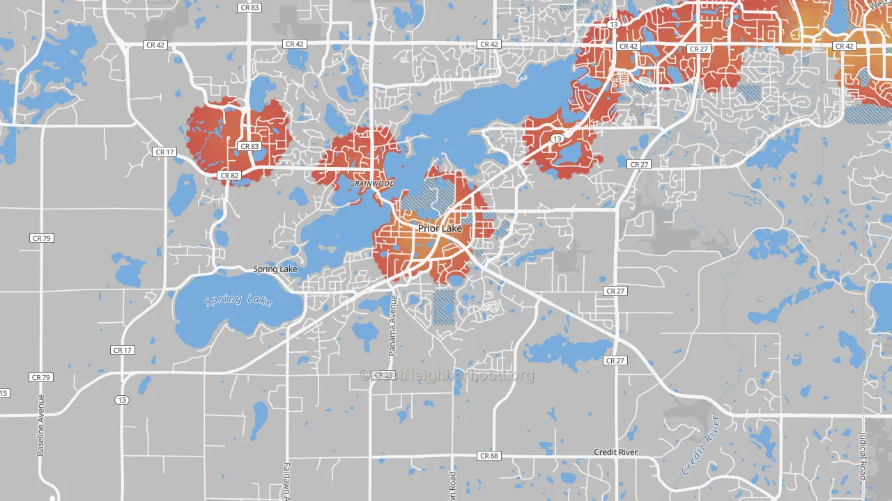 Transit Grade map of 55372, MN