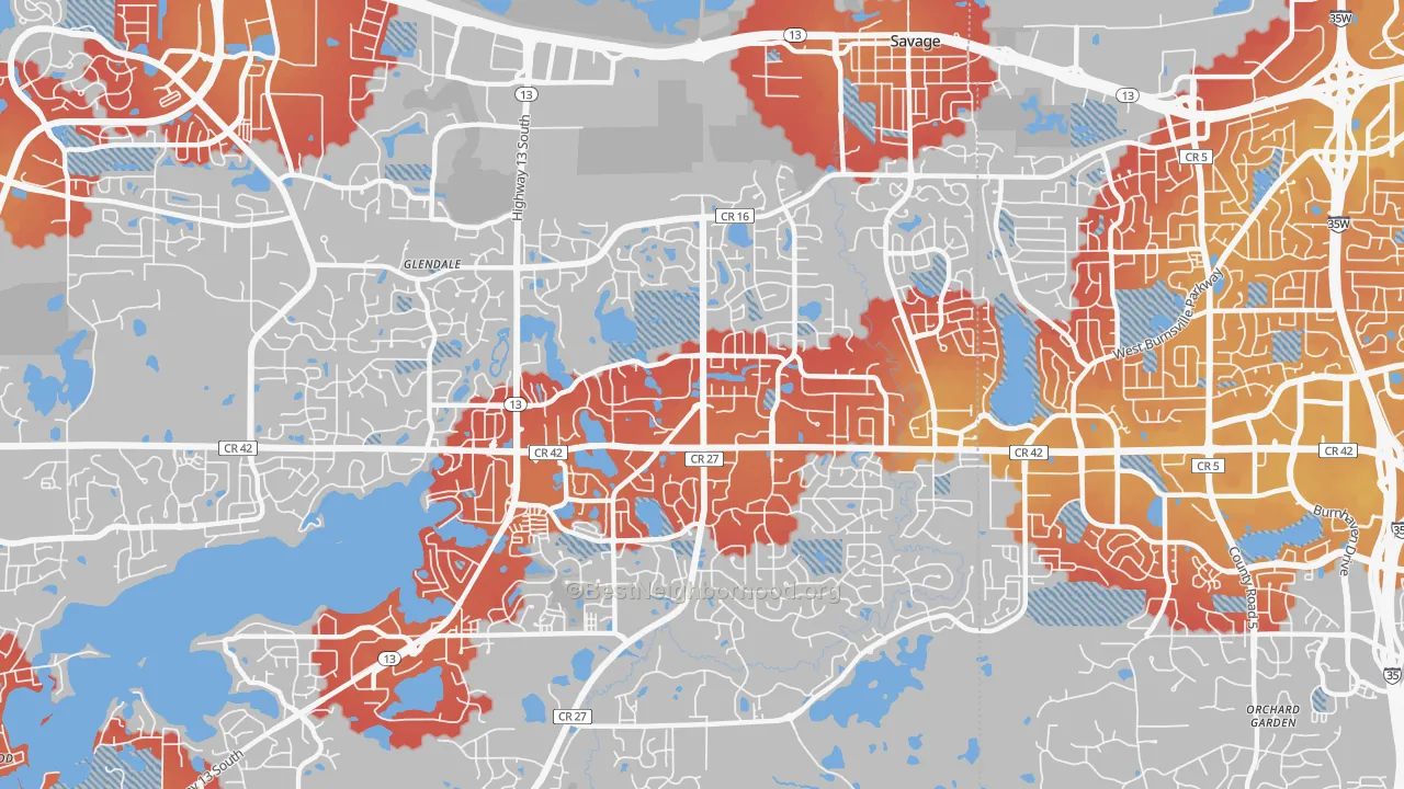 Transit Grade map of 55378, MN