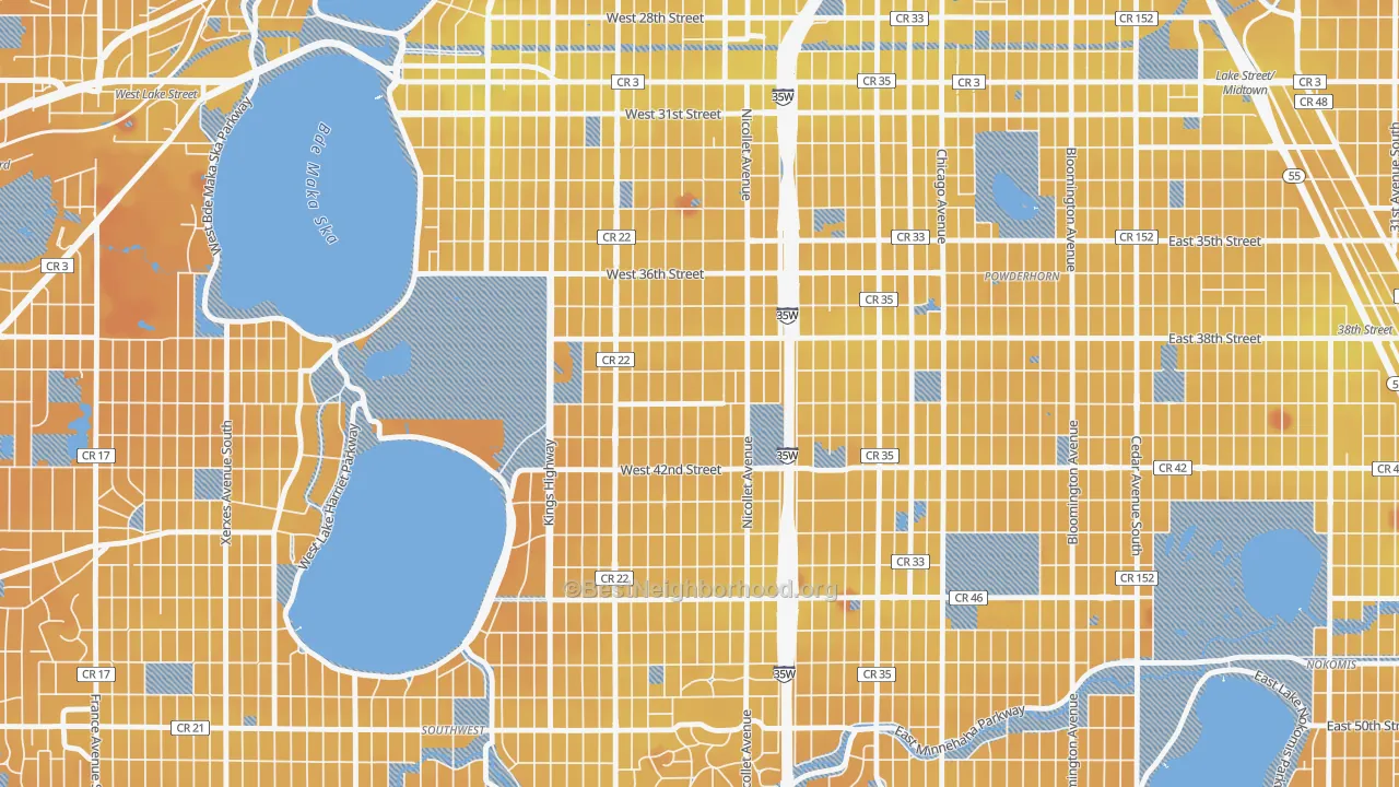 Transit Grade map of 55409, MN