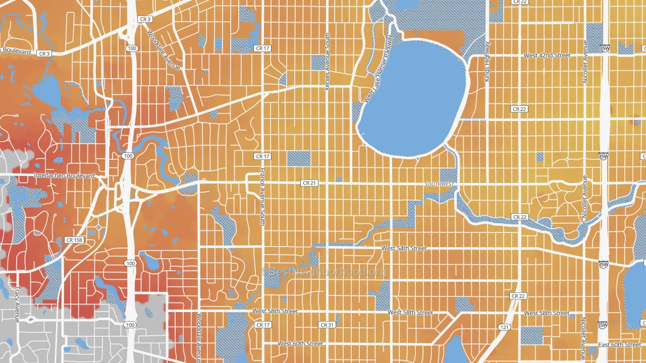 Transit Grade map of 55410, MN
