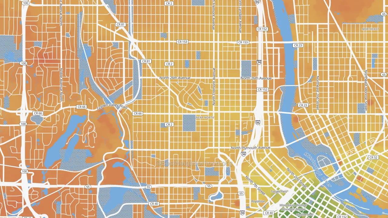 Transit Grade map of 55411, MN