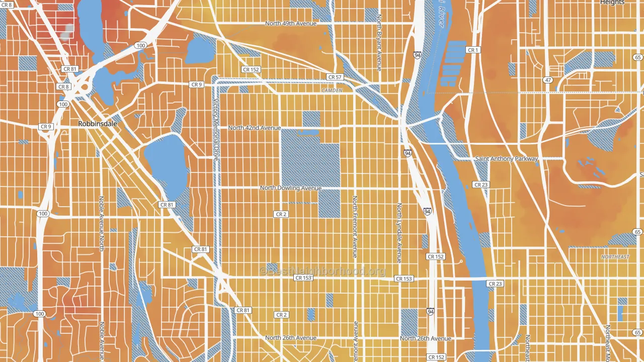 Transit Grade map of 55412, MN