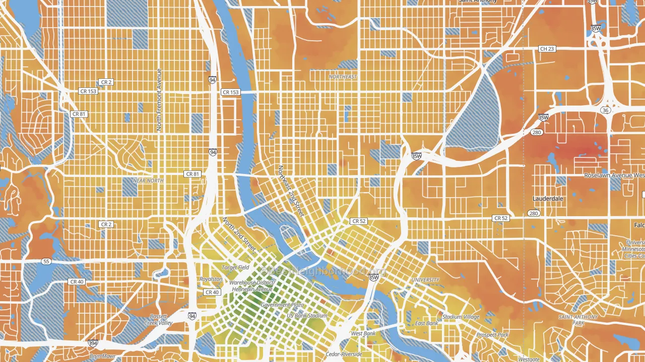 Transit Grade map of 55413, MN