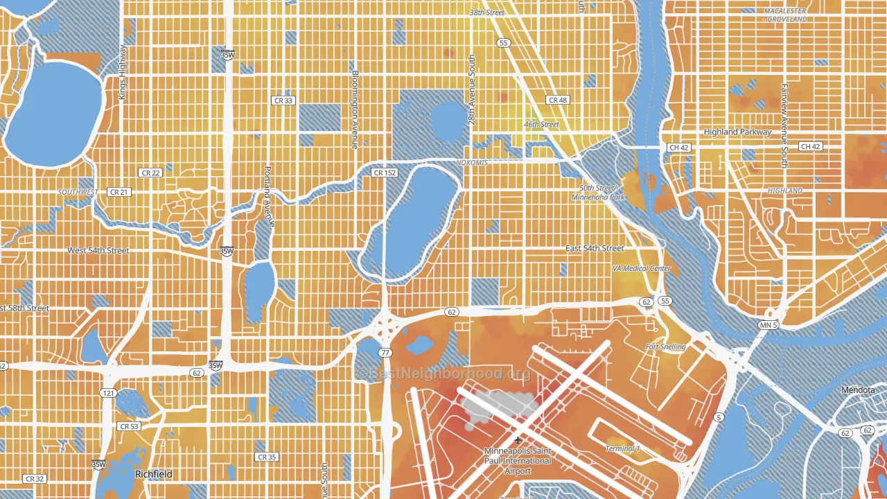 Transit Grade map of 55417, MN