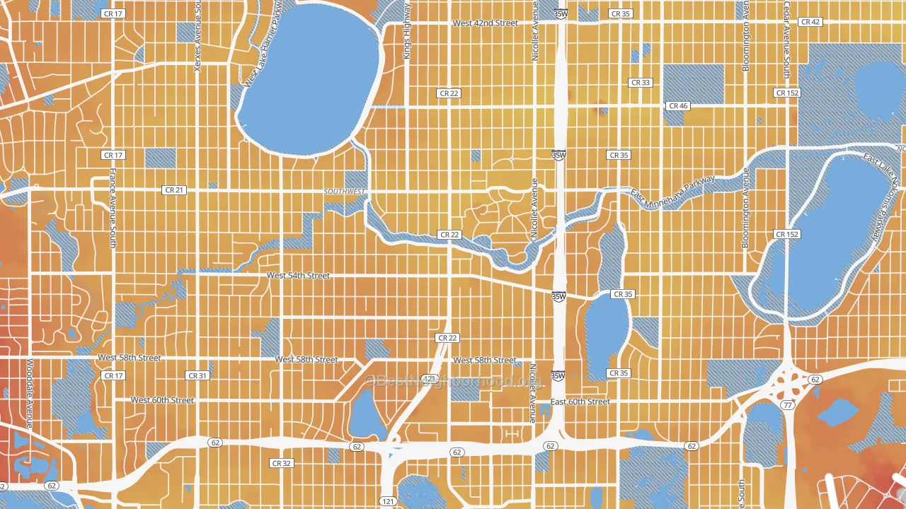 Transit Grade map of 55419, MN
