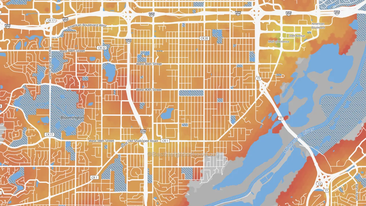 Transit Grade map of 55420, MN