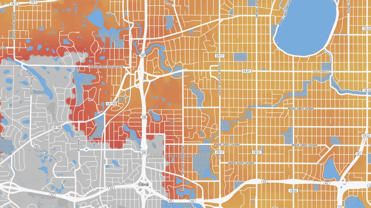 Transit Grade map of 55424, MN