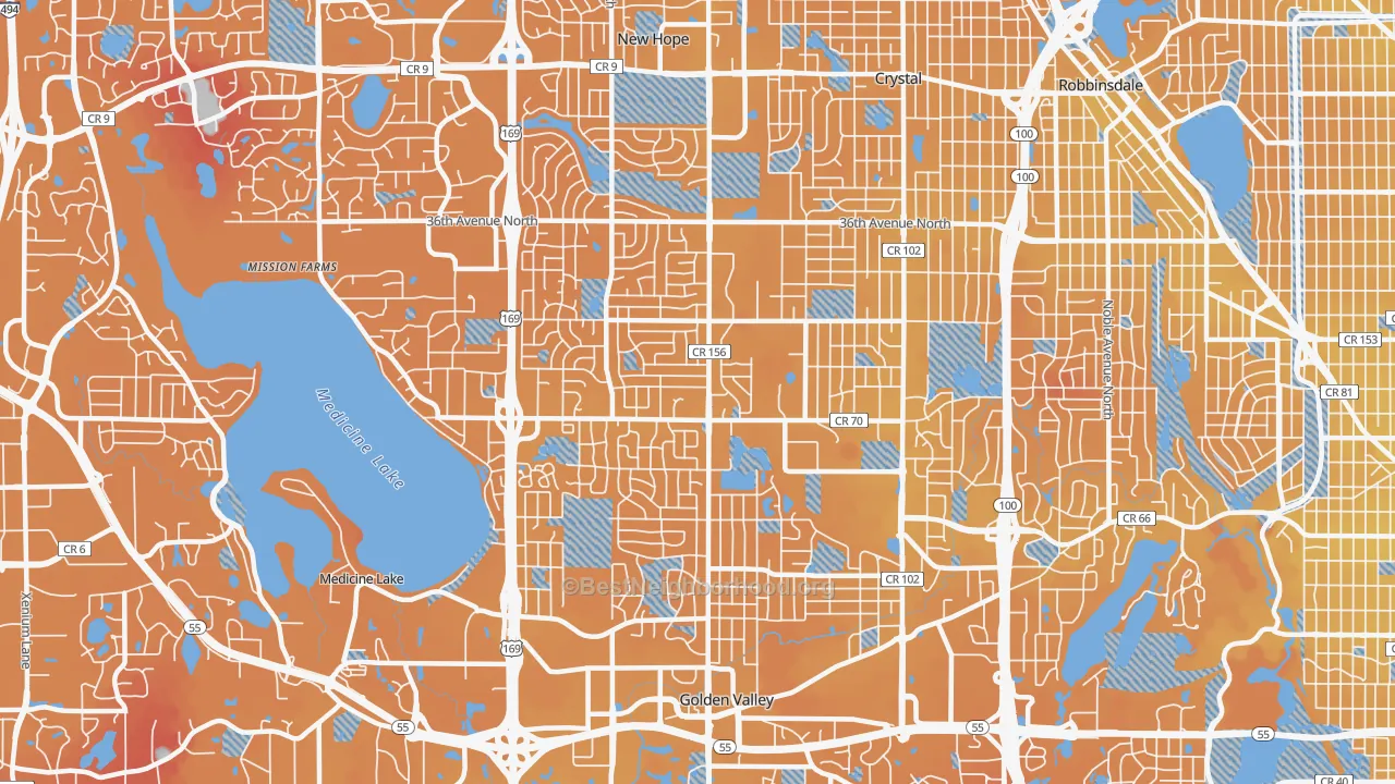 Transit Grade map of 55427, MN