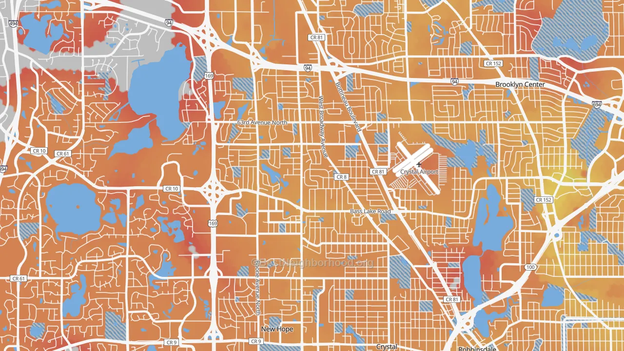 Transit Grade map of 55428, MN