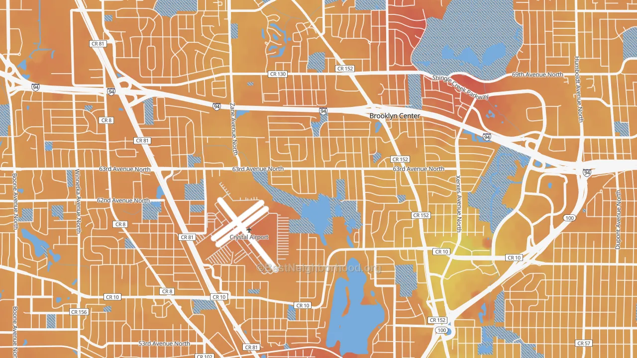 Transit Grade map of 55429, MN